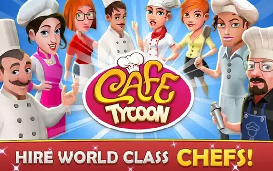 Cafe Tycoon gameplay: a pink street cafe with a sandwich sign above the counter